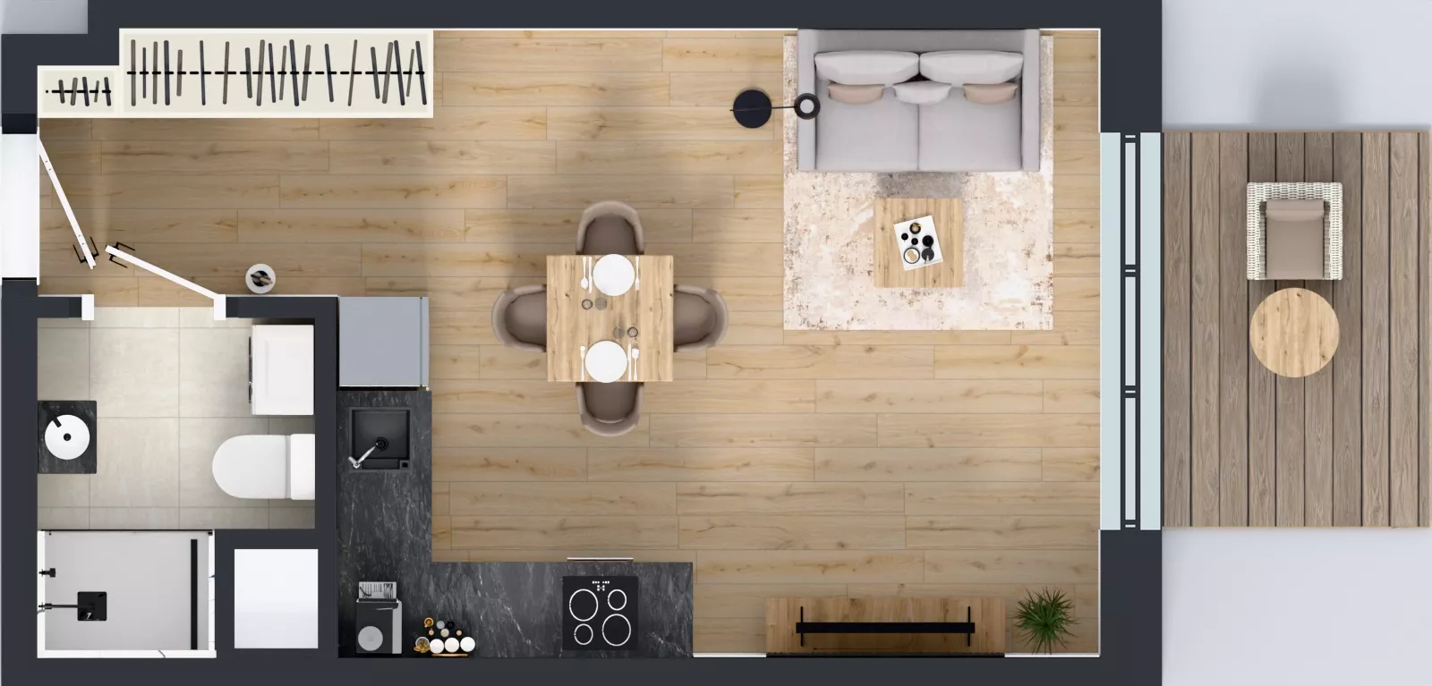 1 pokój, mieszkanie 28,70 m², piętro 2, oferta nr C1/26, Miasteczko Julianów 2, Julianów, ul. Architektów