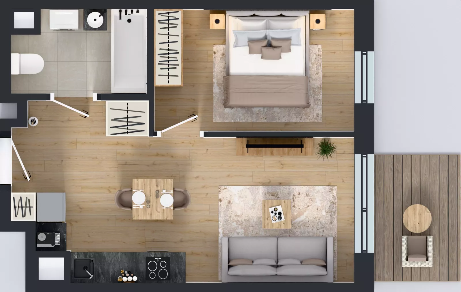 2 pokoje, mieszkanie 37,63 m², piętro 2, oferta nr C1/28, Miasteczko Julianów 2, Julianów, ul. Architektów