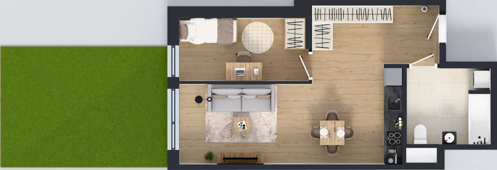 2 pokoje, mieszkanie 48,91 m², parter, oferta nr C1/49, Miasteczko Julianów 2, Julianów, ul. Architektów