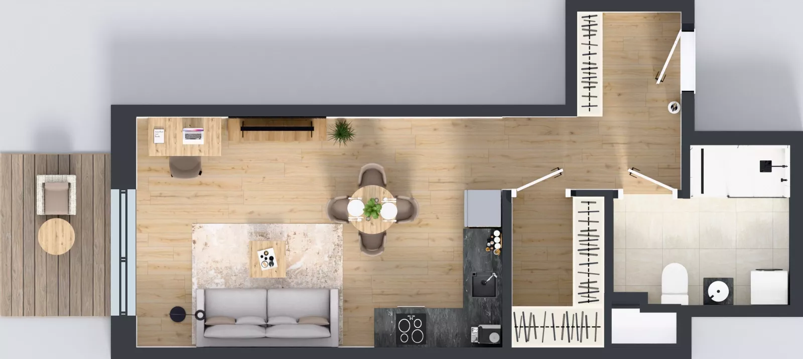 1 pokój, mieszkanie 39,10 m², piętro 1, oferta nr C1/50, Miasteczko Julianów 2, Julianów, ul. Architektów