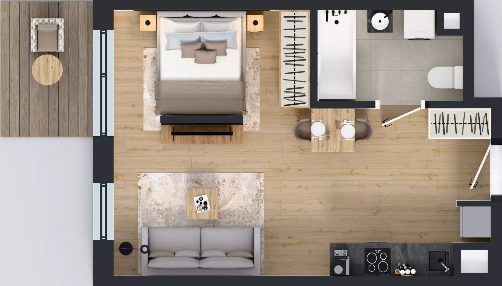 1 pokój, mieszkanie 35,09 m², piętro 1, oferta nr C2/81, Miasteczko Julianów 2, Julianów, ul. Architektów