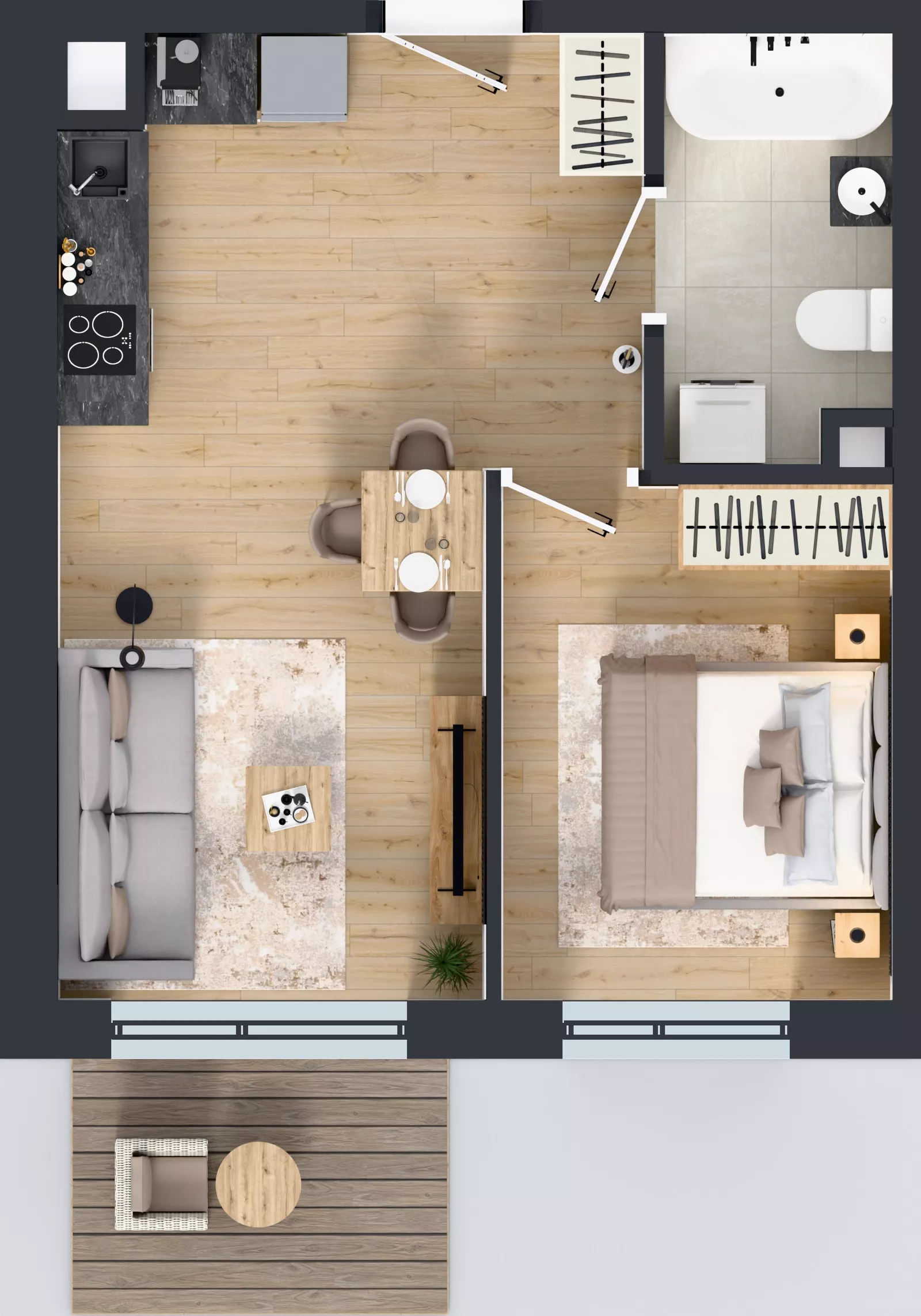 2 pokoje, mieszkanie 37,80 m², piętro 2, oferta nr C2/126, Miasteczko Julianów 2, Julianów, ul. Architektów