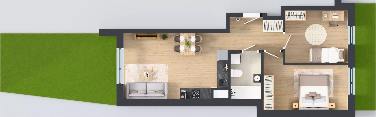 3 pokoje, mieszkanie 57,08 m², parter, oferta nr C2/131, Miasteczko Julianów 2, Julianów, ul. Architektów