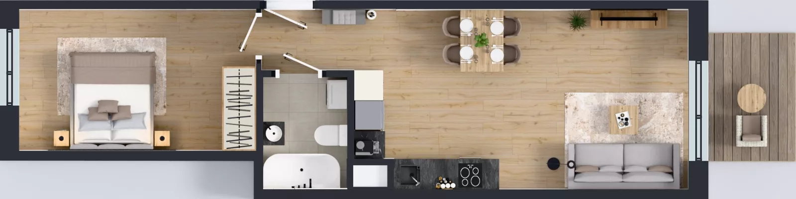 2 pokoje, mieszkanie 46,34 m², piętro 2, oferta nr C2/138, Miasteczko Julianów 2, Julianów, ul. Architektów