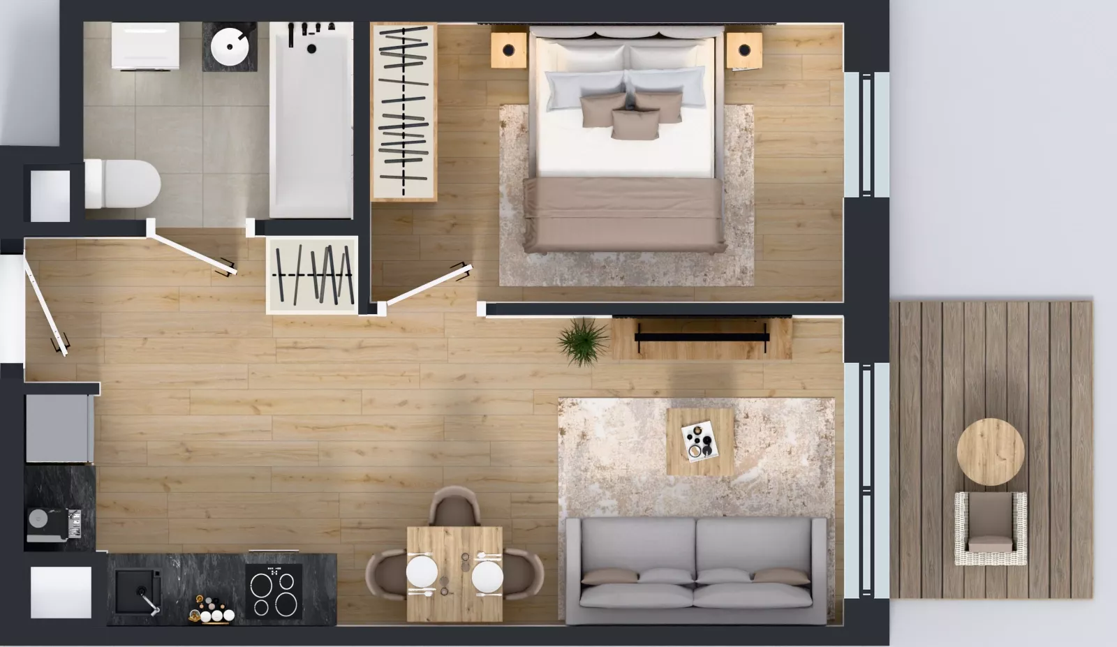 2 pokoje, mieszkanie 36,18 m², piętro 2, oferta nr C2/164, Miasteczko Julianów 2, Julianów, ul. Architektów