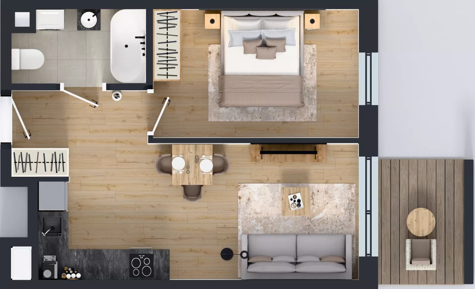 2 pokoje, mieszkanie 38,33 m², piętro 2, oferta nr C2/167, Miasteczko Julianów 2, Julianów, ul. Architektów