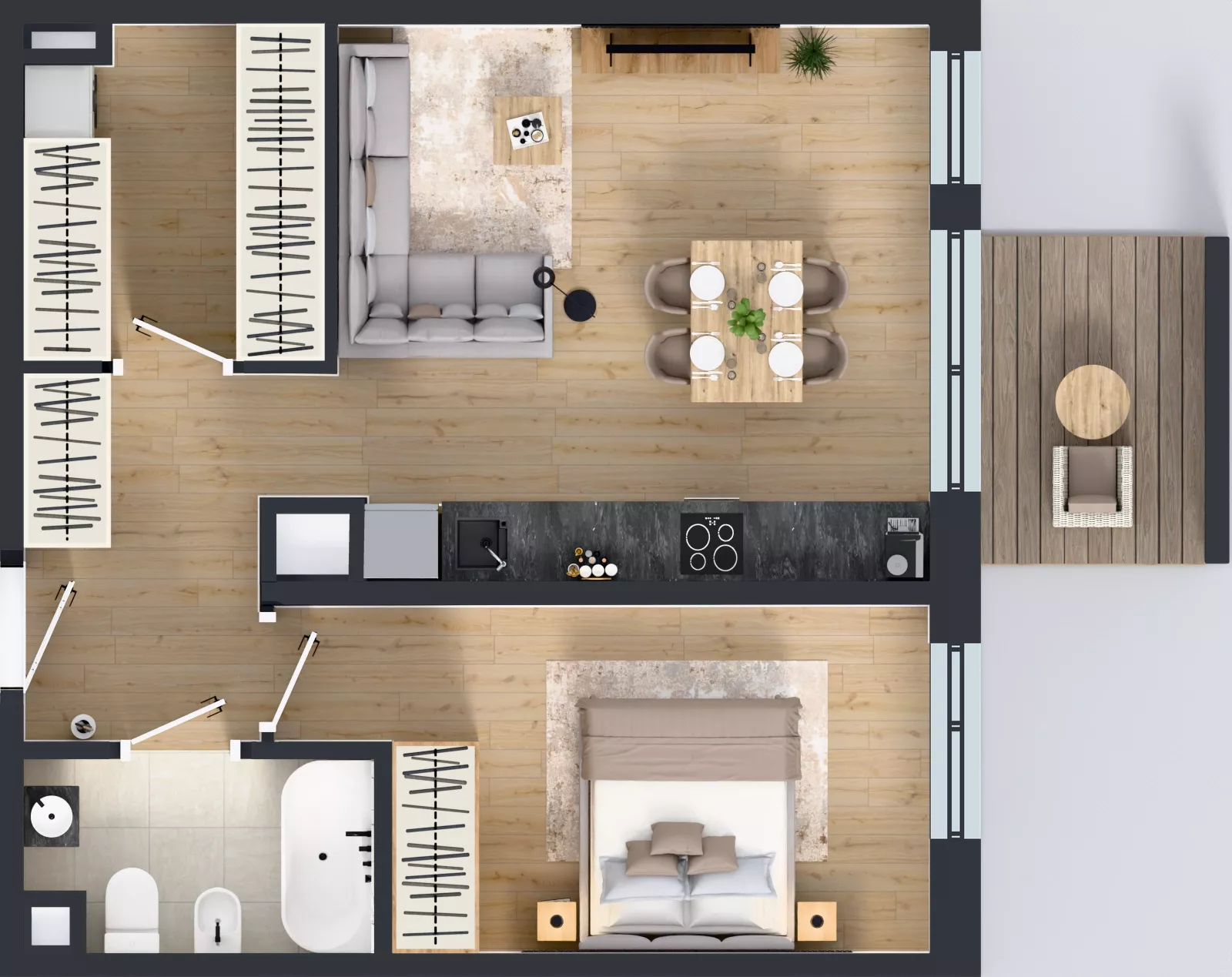 2 pokoje, mieszkanie 50,51 m², piętro 3, oferta nr C2/176, Miasteczko Julianów 2, Julianów, ul. Architektów