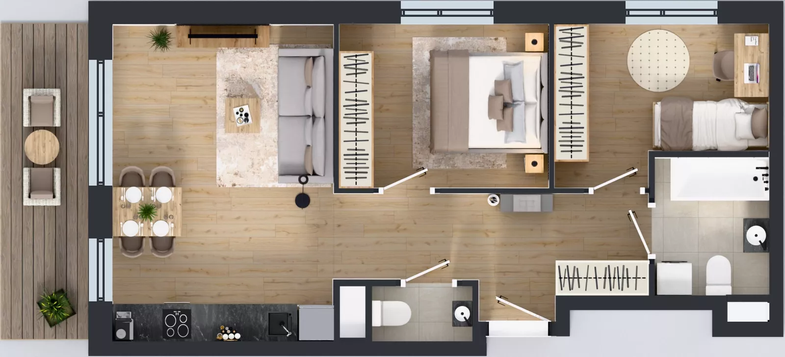 3 pokoje, mieszkanie 55,79 m², piętro 4, oferta nr XII/41, Metro Art 12, Warszawa, Praga Południe, Kamionek, ul. Chodakowska 38