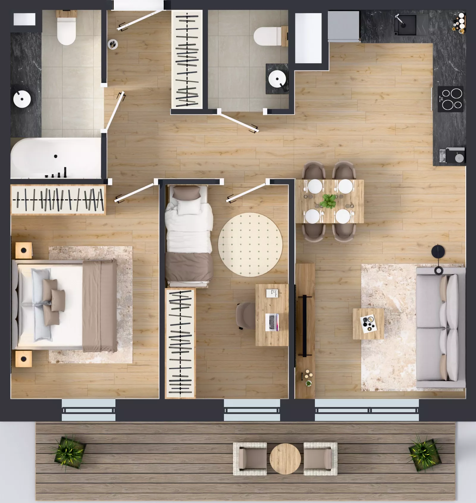 3 pokoje, mieszkanie 61,79 m², piętro 5, oferta nr A42, Concept Ćwiklińska, Warszawa, Białołęka, Tarchomin, ul. Elżbiety Barszczewskiej 2