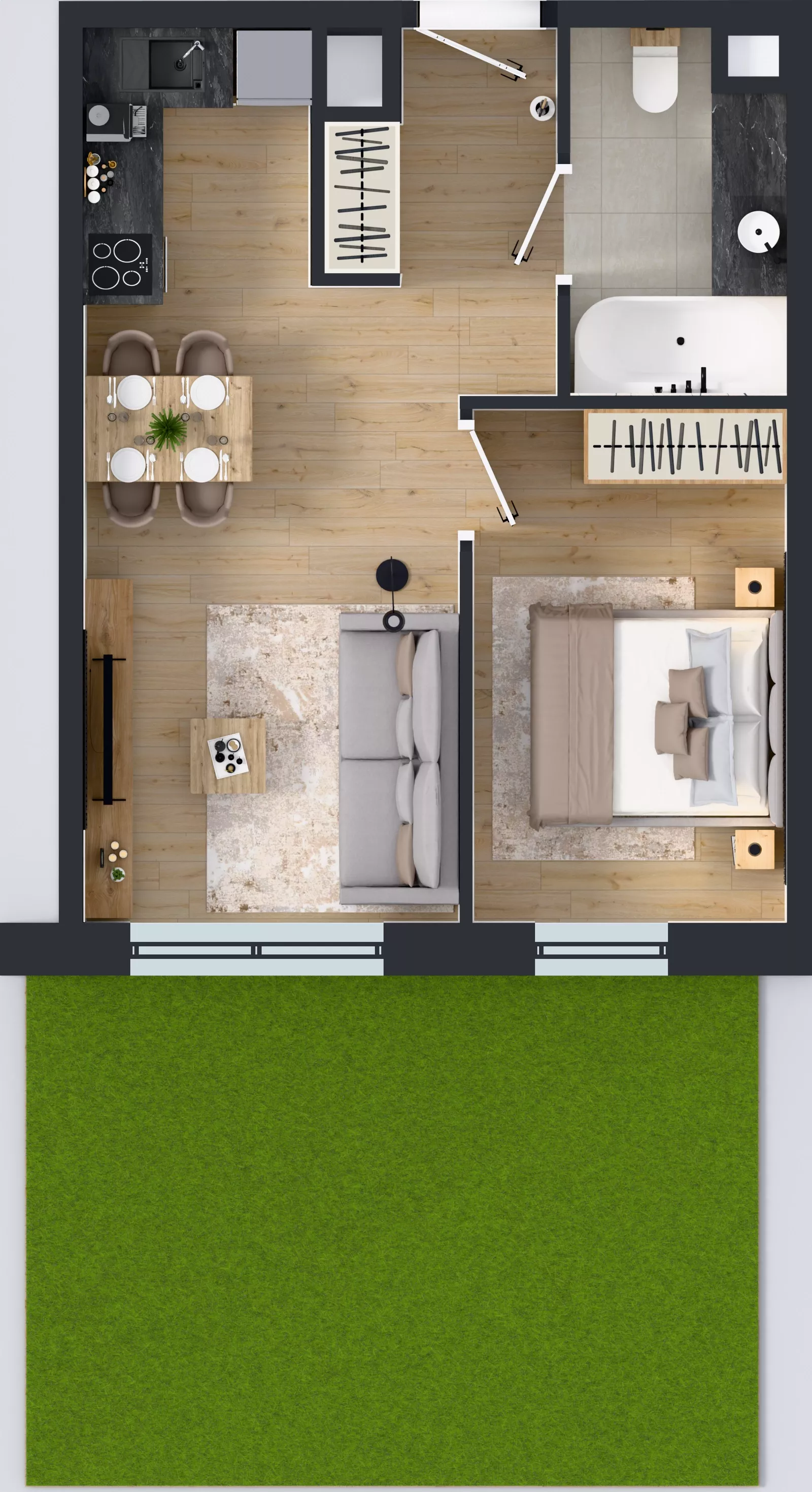 2 pokoje, mieszkanie 37,69 m², parter, oferta nr A67, Concept Ćwiklińska, Warszawa, Białołęka, Tarchomin, ul. Elżbiety Barszczewskiej 2