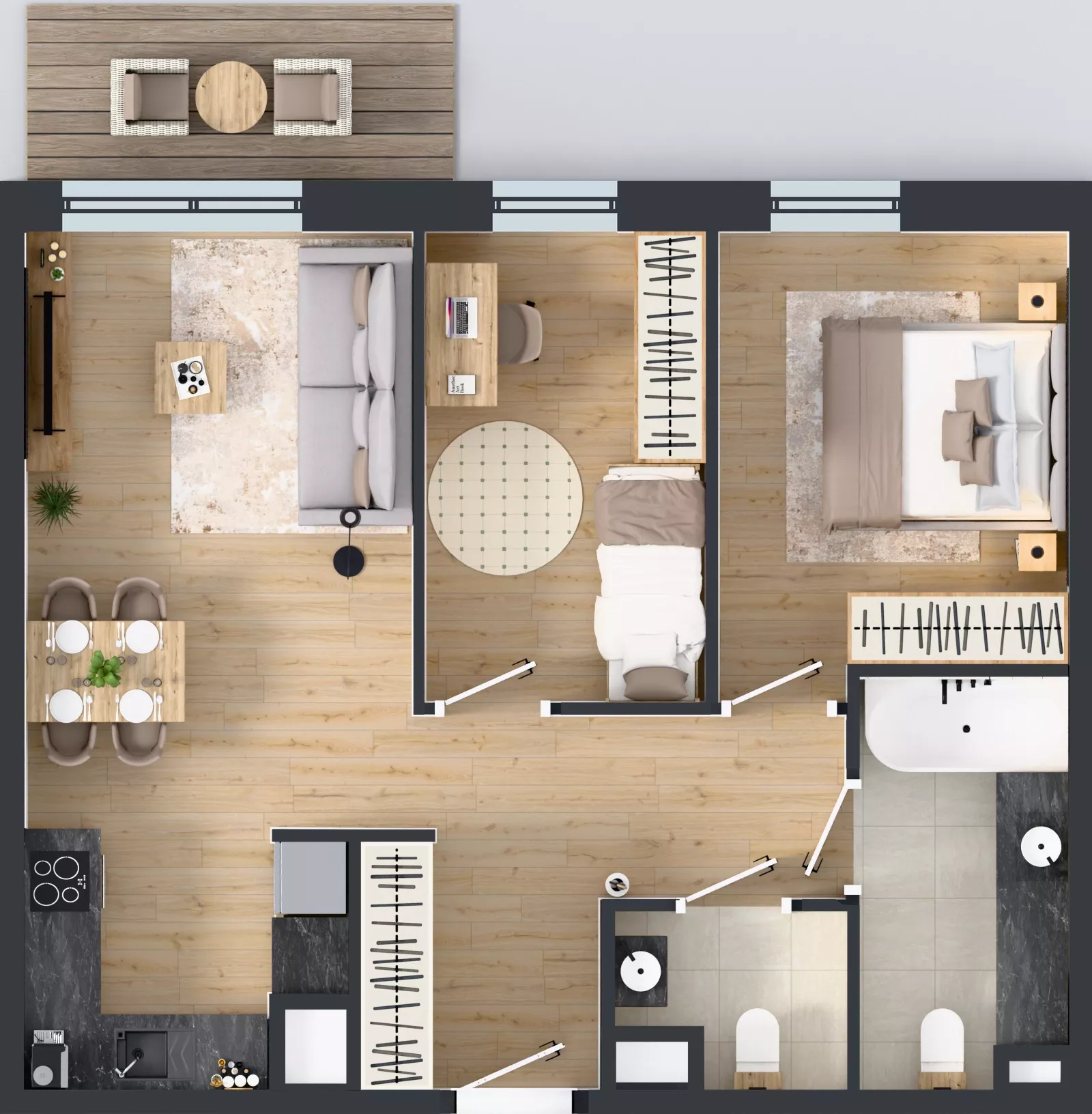 3 pokoje, mieszkanie 58,41 m², piętro 2, oferta nr A90, Concept Ćwiklińska, Warszawa, Białołęka, Tarchomin, ul. Elżbiety Barszczewskiej 2