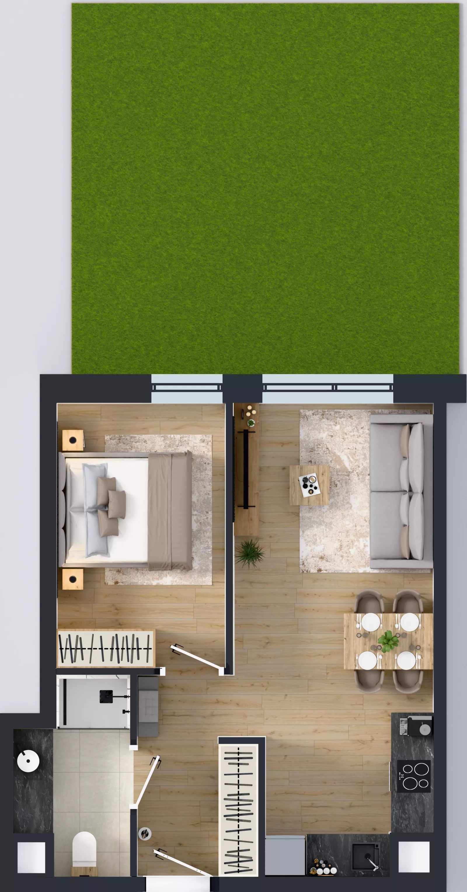 2 pokoje, mieszkanie 39,61 m², parter, oferta nr A100, Concept Ćwiklińska, Warszawa, Białołęka, Tarchomin, ul. Elżbiety Barszczewskiej 2