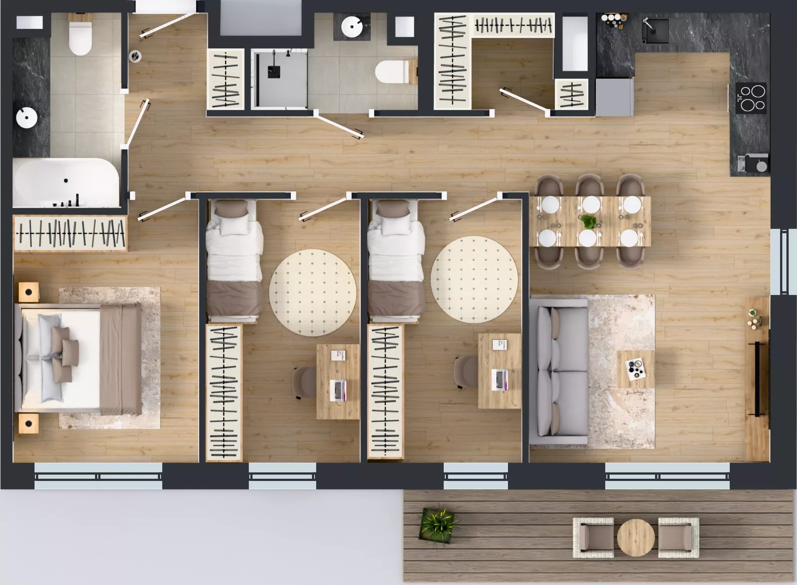 4 pokoje, mieszkanie 79,89 m², piętro 2, oferta nr A117, Concept Ćwiklińska, Warszawa, Białołęka, Tarchomin, ul. Elżbiety Barszczewskiej 2