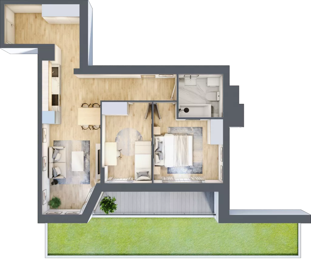3 pokoje, mieszkanie 56,81 m², parter, oferta nr III/A5, Miasteczko Nova Sfera, Warszawa, Białołęka, Żerań, ul. Marywilska
