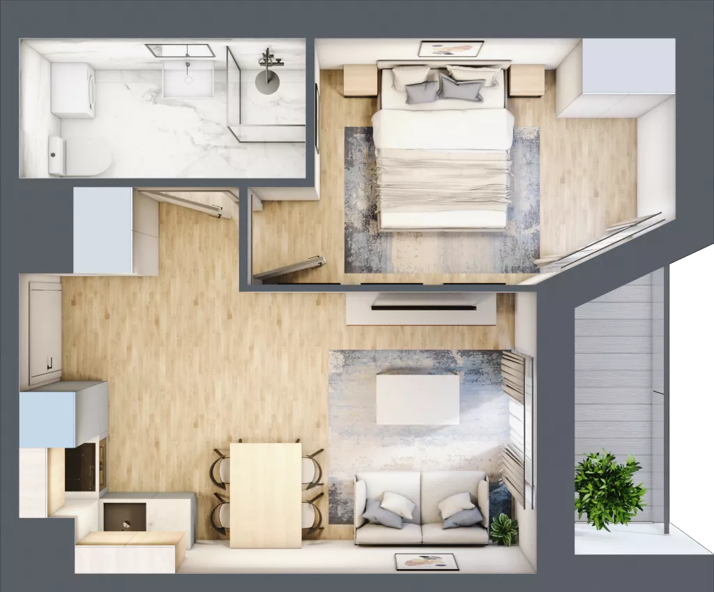 2 pokoje, mieszkanie 34,73 m², piętro 2, oferta nr III/A20, Miasteczko Nova Sfera, Warszawa, Białołęka, Żerań, ul. Marywilska