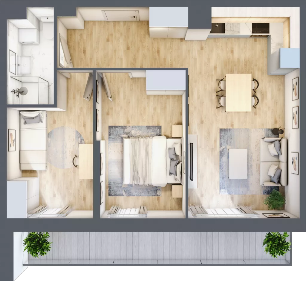 3 pokoje, mieszkanie 55,76 m², piętro 1, oferta nr III/B52, Miasteczko Nova Sfera, Warszawa, Białołęka, Żerań, ul. Marywilska
