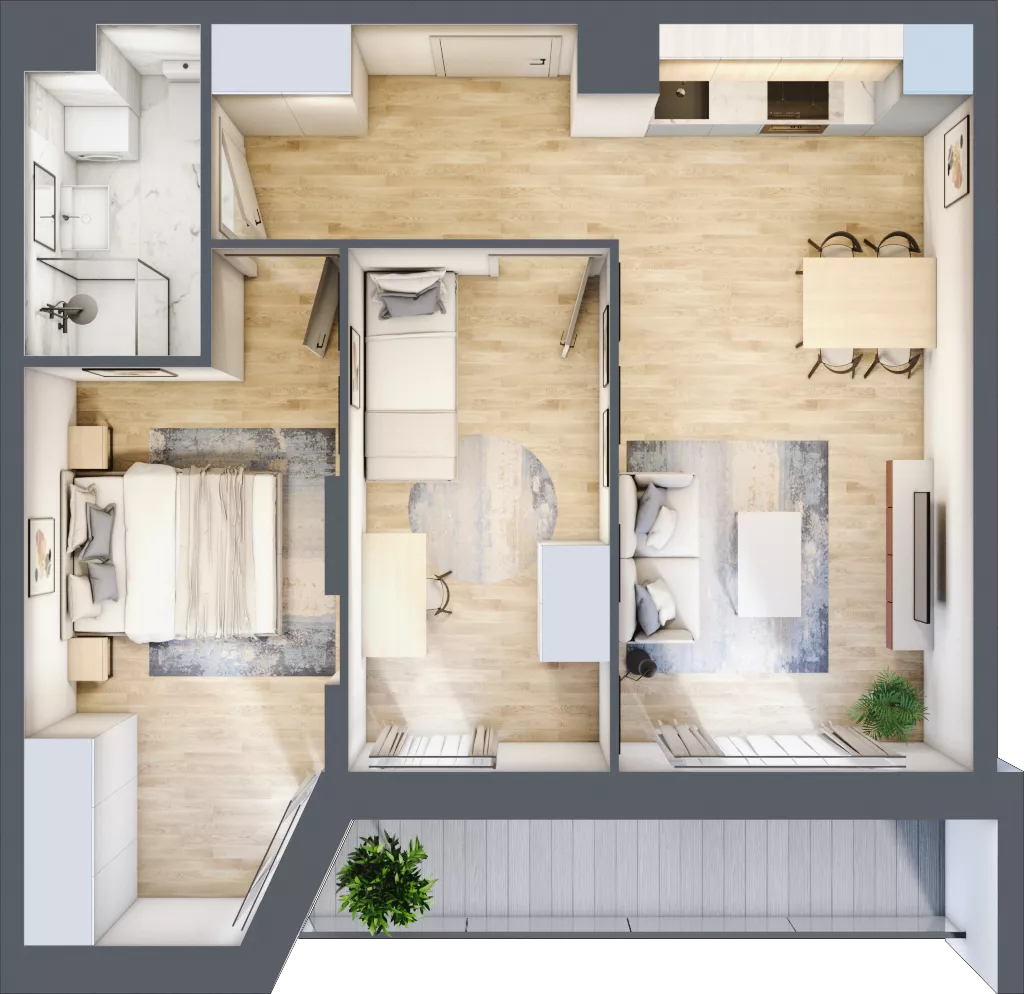 3 pokoje, mieszkanie 54,80 m², piętro 2, oferta nr III/B60, Miasteczko Nova Sfera, Warszawa, Białołęka, Żerań, ul. Marywilska