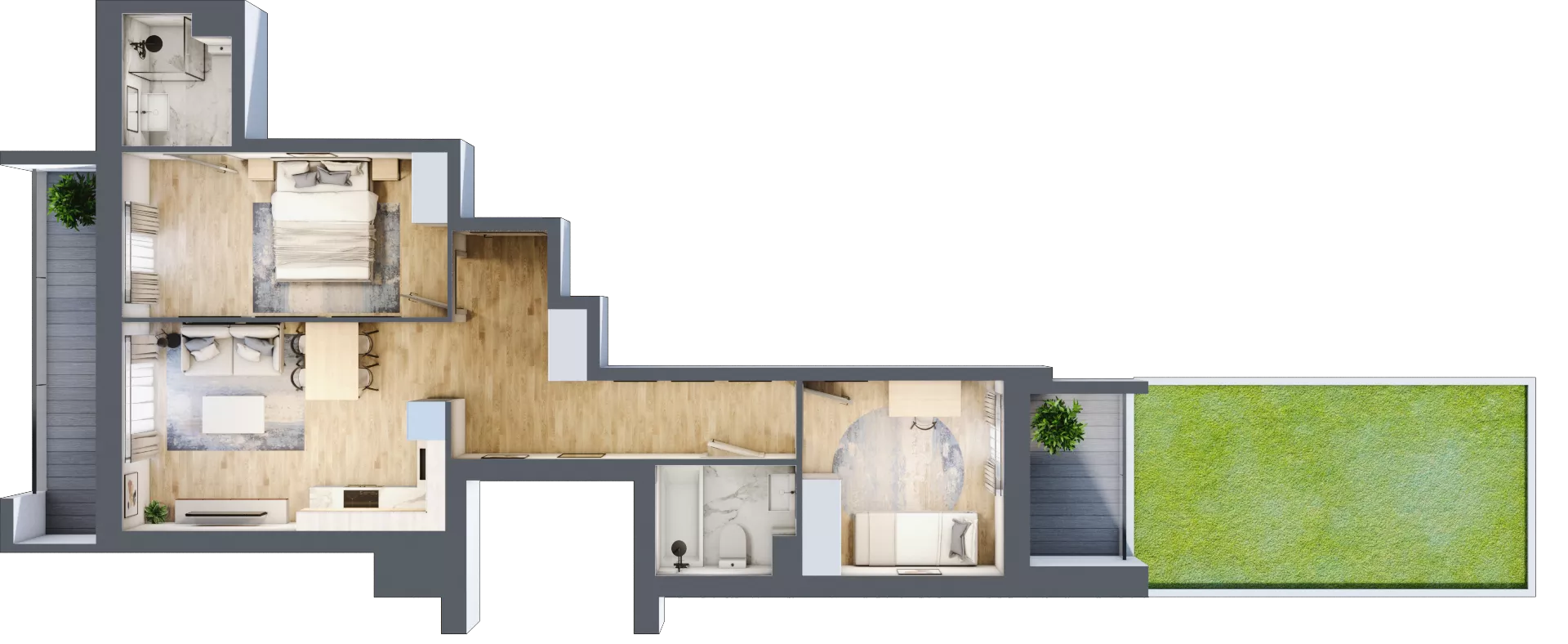3 pokoje, mieszkanie 57,90 m², parter, oferta nr III/C125, Miasteczko Nova Sfera, Warszawa, Białołęka, Żerań, ul. Marywilska