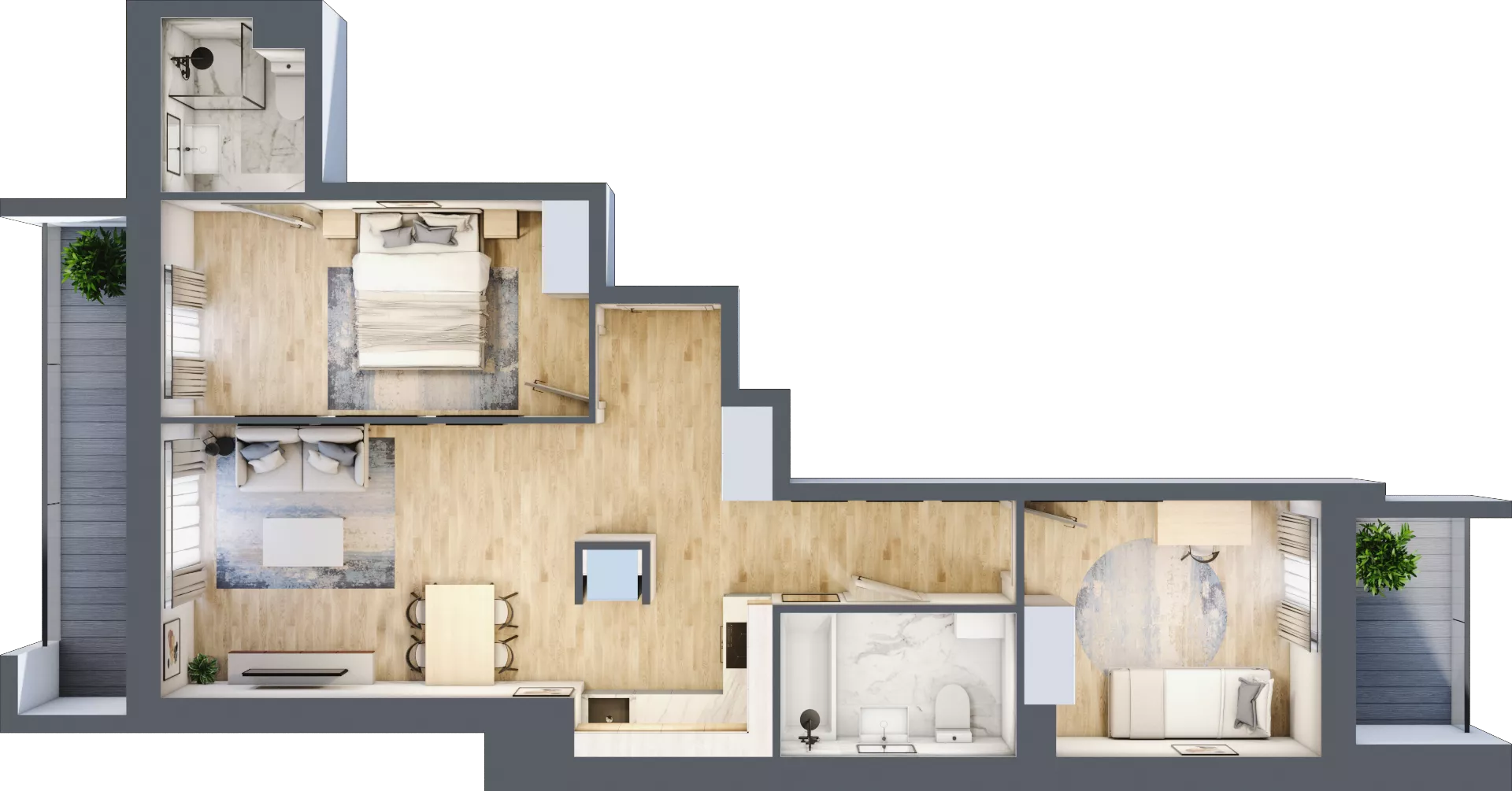 3 pokoje, mieszkanie 64,09 m², piętro 1, oferta nr III/C129, Miasteczko Nova Sfera, Warszawa, Białołęka, Żerań, ul. Marywilska