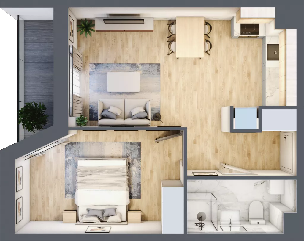 2 pokoje, mieszkanie 43,68 m², parter, oferta nr III/D161, Miasteczko Nova Sfera, Warszawa, Białołęka, Żerań, ul. Marywilska