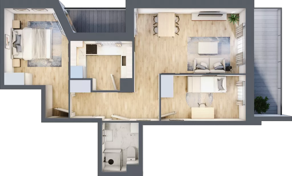 3 pokoje, mieszkanie 58,84 m², piętro 2, oferta nr III/F262, Miasteczko Nova Sfera, Warszawa, Białołęka, Żerań, ul. Marywilska