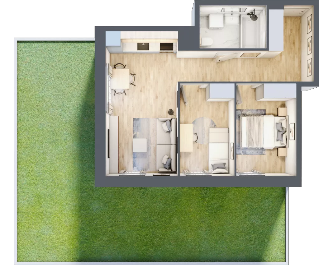 3 pokoje, mieszkanie 49,08 m², parter, oferta nr I/37, Neo Nova Ochota, Warszawa, Włochy, Raków, ul. Łopuszańska 36A