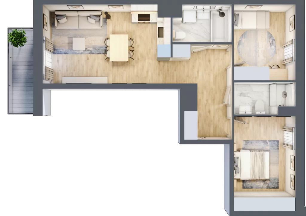 3 pokoje, mieszkanie 63,03 m², piętro 2, oferta nr I/50, Neo Nova Ochota, Warszawa, Włochy, Raków, ul. Łopuszańska 36A