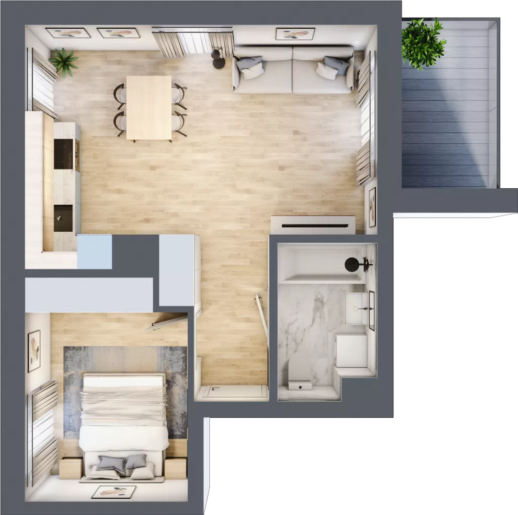 2 pokoje, mieszkanie 43,61 m², piętro 1, oferta nr XI/4, Metro Art 11, Warszawa, Praga Południe, Kamionek, ul. Żupnicza / Chodakowska