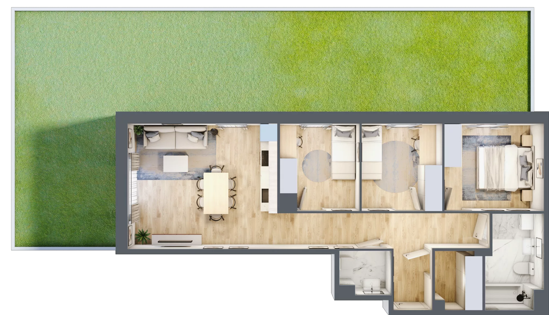 4 pokoje, mieszkanie 73,77 m², parter, oferta nr VII/4, Olchowy Park 7, Warszawa, Białołęka, Kobiałka, ul. Marii Callas 4A