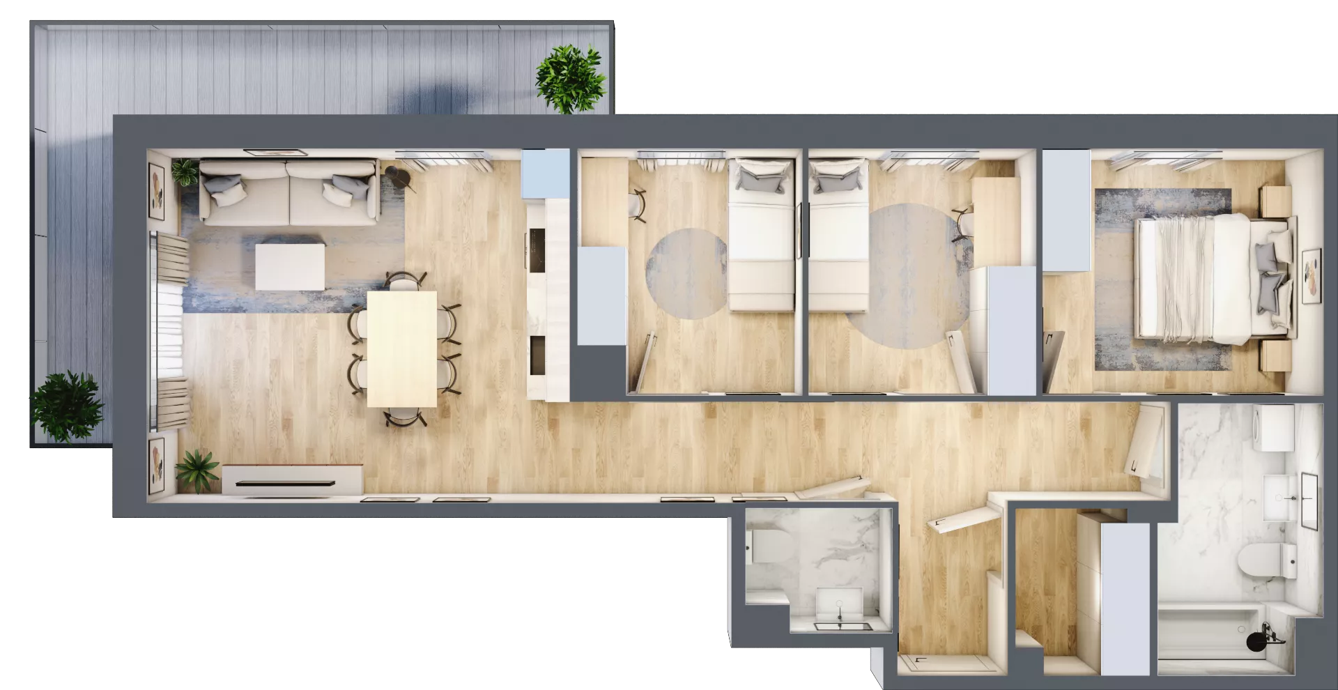 4 pokoje, mieszkanie 73,91 m², piętro 1, oferta nr VII/19, Olchowy Park 7, Warszawa, Białołęka, Kobiałka, ul. Marii Callas 4A