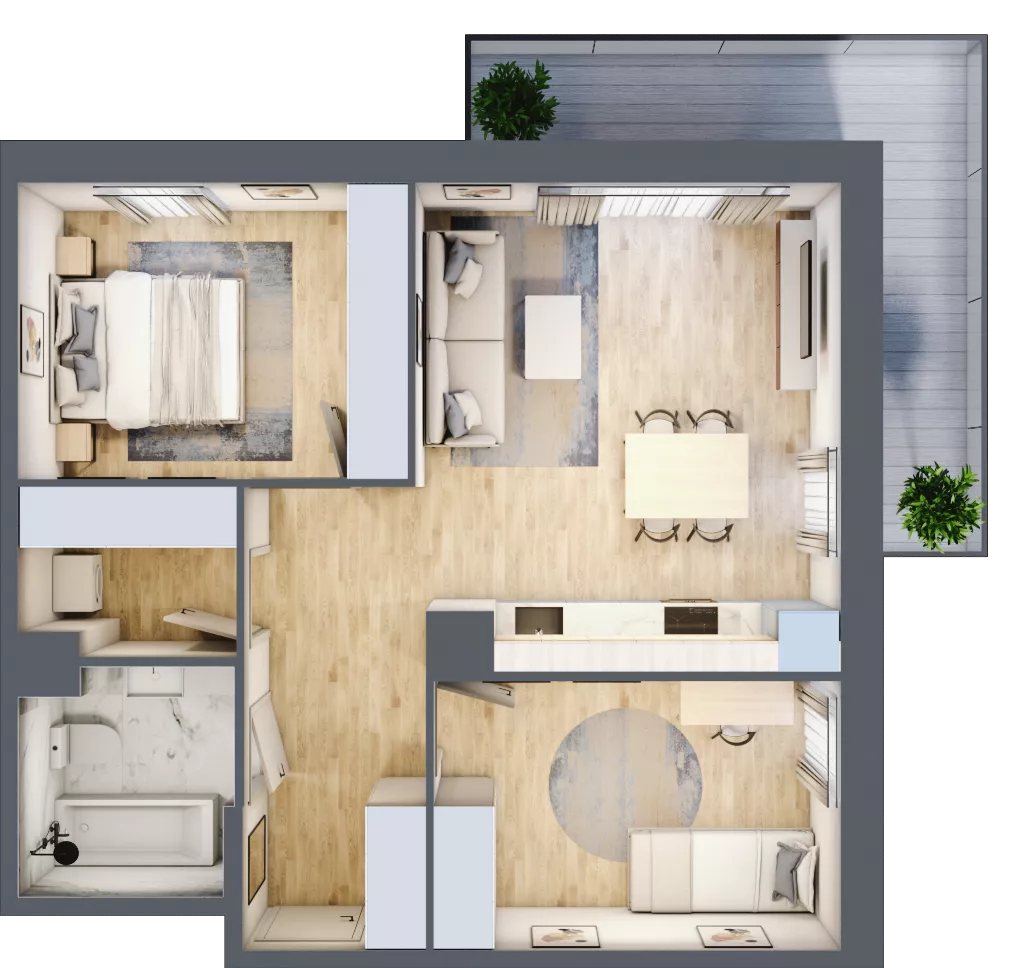 3 pokoje, mieszkanie 57,67 m², piętro 1, oferta nr VII/63, Olchowy Park 7, Warszawa, Białołęka, Kobiałka, ul. Marii Callas 4A
