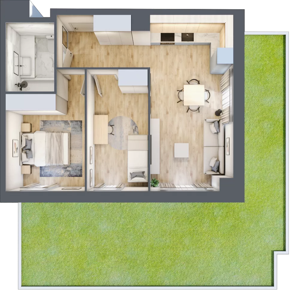 3 pokoje, mieszkanie 53,17 m², parter, oferta nr II/44, Neo Nova Ochota 2, Warszawa, Włochy, Raków, ul. Łopuszańska 36B