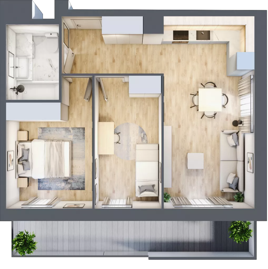 3 pokoje, mieszkanie 53,35 m², piętro 5, oferta nr II/79, Neo Nova Ochota 2, Warszawa, Włochy, Raków, ul. Łopuszańska 36B