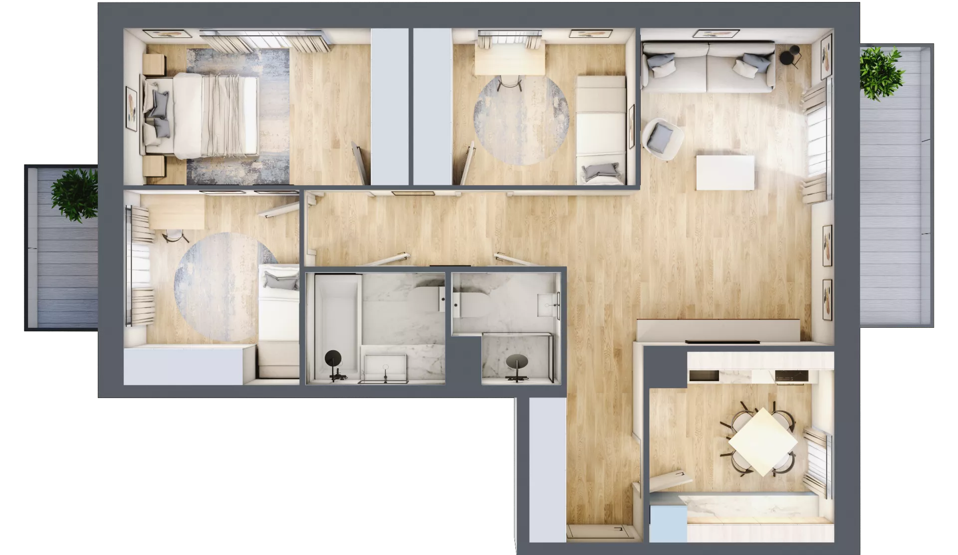 4 pokoje, mieszkanie 77,00 m², piętro 3, oferta nr II/15, Neo Nova Ochota 2, Warszawa, Włochy, Raków, ul. Łopuszańska 36B