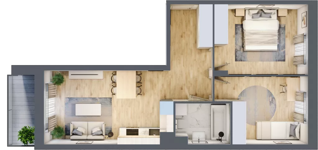 3 pokoje, mieszkanie 53,77 m², piętro 1, oferta nr II/A120, Olchowy Park 2, Warszawa, Białołęka, Kobiałka, ul. Marii Callas 18
