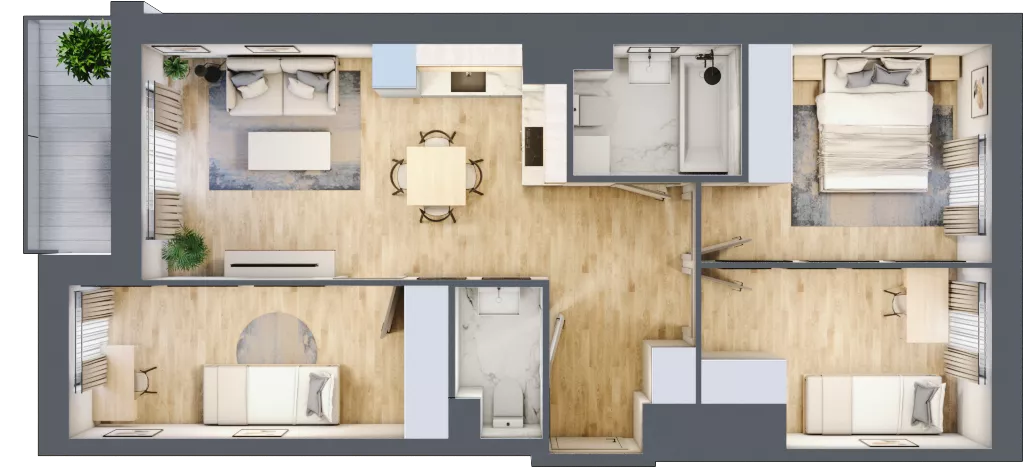 4 pokoje, mieszkanie 61,67 m², piętro 2, oferta nr II/A116, Olchowy Park 2, Warszawa, Białołęka, Kobiałka, ul. Marii Callas 18