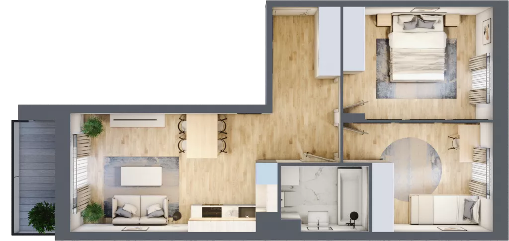 3 pokoje, mieszkanie 53,80 m², piętro 2, oferta nr II/A124, Olchowy Park 2, Warszawa, Białołęka, Kobiałka, ul. Marii Callas 18