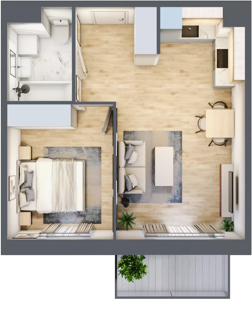 2 pokoje, mieszkanie 39,83 m², piętro 2, oferta nr II/A125, Olchowy Park 2, Warszawa, Białołęka, Kobiałka, ul. Marii Callas 18