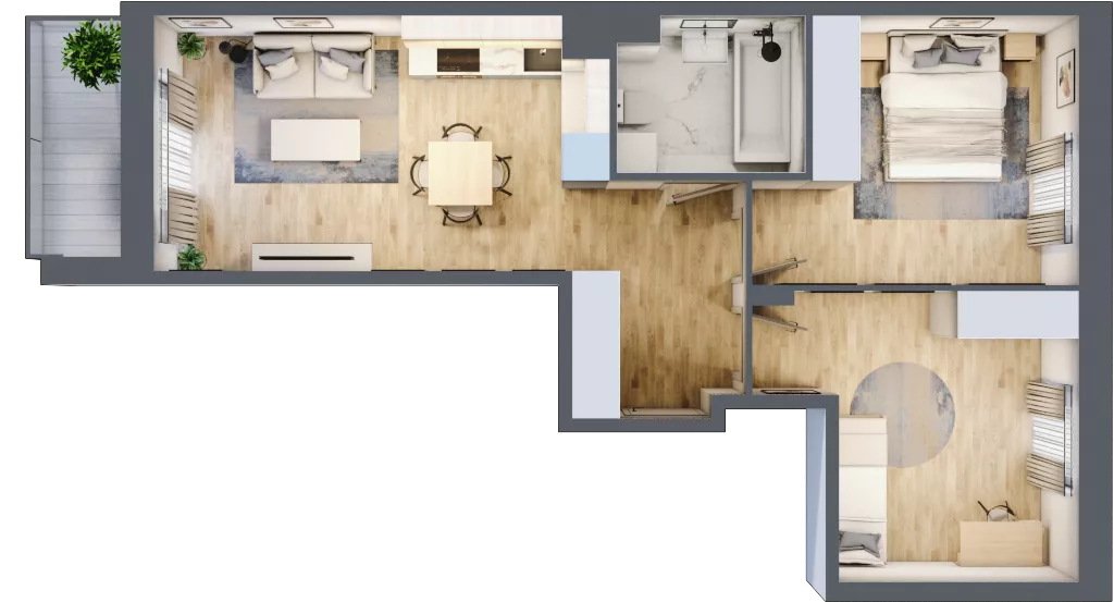 3 pokoje, mieszkanie 52,78 m², piętro 2, oferta nr II/A127, Olchowy Park 2, Warszawa, Białołęka, Kobiałka, ul. Marii Callas 18