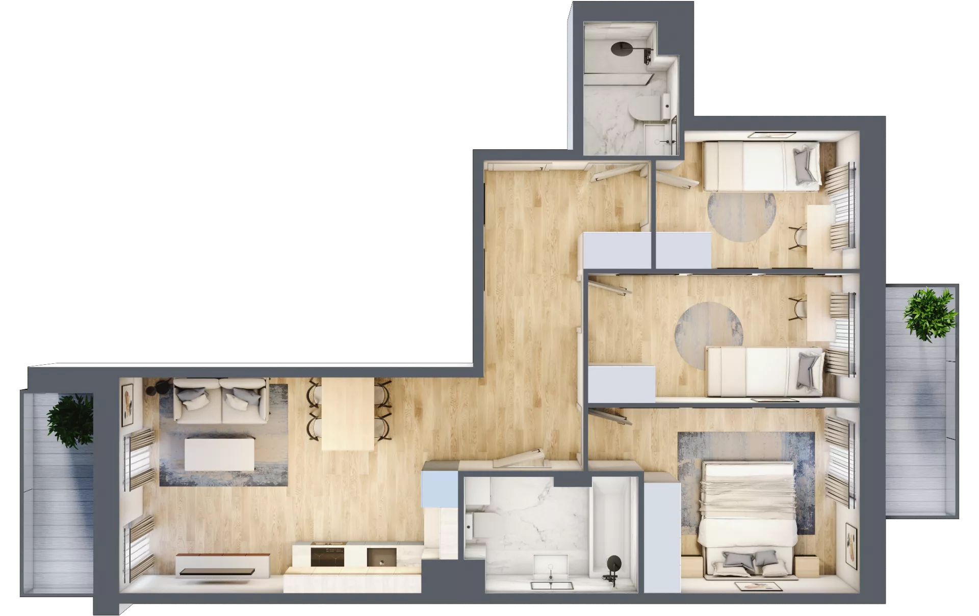4 pokoje, mieszkanie 65,92 m², piętro 1, oferta nr II/B31, Olchowy Park 2, Warszawa, Białołęka, Kobiałka, ul. Marii Callas 18