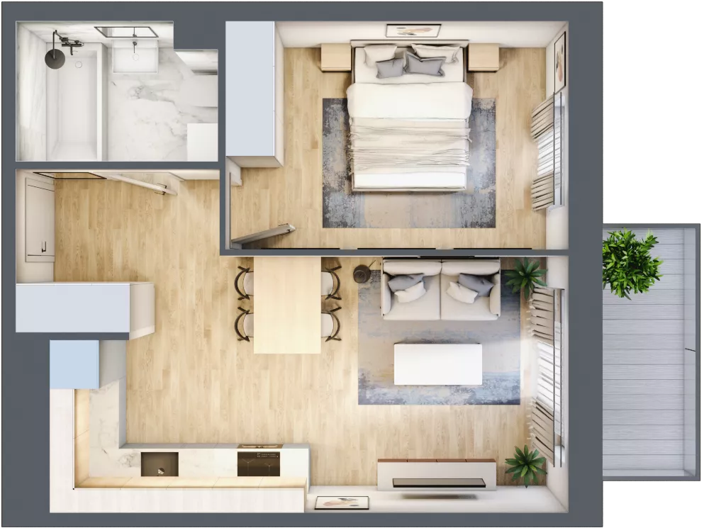 2 pokoje, mieszkanie 39,04 m², piętro 2, oferta nr II/B69, Olchowy Park 2, Warszawa, Białołęka, Kobiałka, ul. Marii Callas 18