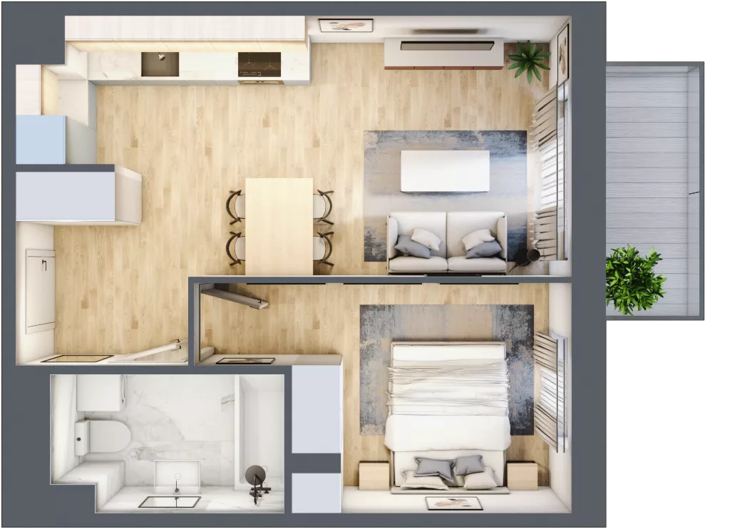 2 pokoje, mieszkanie 38,85 m², piętro 2, oferta nr II/B70, Olchowy Park 2, Warszawa, Białołęka, Kobiałka, ul. Marii Callas 18