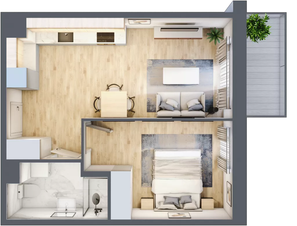 2 pokoje, mieszkanie 39,56 m², piętro 2, oferta nr II/B71, Olchowy Park 2, Warszawa, Białołęka, Kobiałka, ul. Marii Callas 18