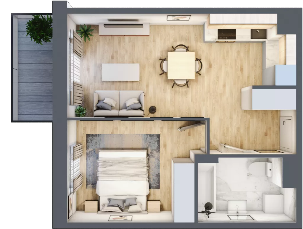 2 pokoje, mieszkanie 38,08 m², piętro 1, oferta nr II/B15, Olchowy Park 2, Warszawa, Białołęka, Kobiałka, ul. Marii Callas 18