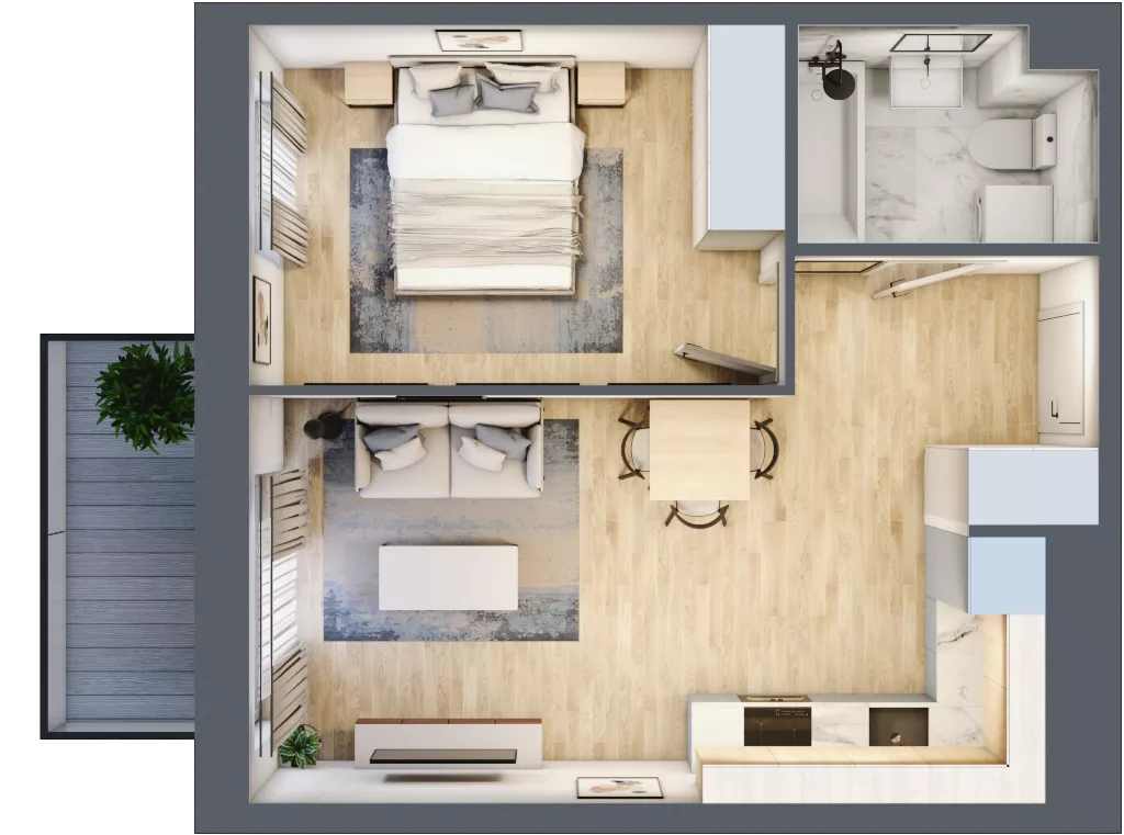 2 pokoje, mieszkanie 38,01 m², piętro 2, oferta nr II/B26, Olchowy Park 2, Warszawa, Białołęka, Kobiałka, ul. Marii Callas 18