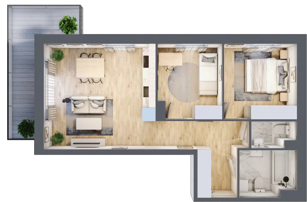 3 pokoje, mieszkanie 59,14 m², piętro 2, oferta nr II/B27, Olchowy Park 2, Warszawa, Białołęka, Kobiałka, ul. Marii Callas 18