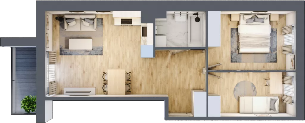 3 pokoje, mieszkanie 53,77 m², piętro 1, oferta nr II/B34, Olchowy Park 2, Warszawa, Białołęka, Kobiałka, ul. Marii Callas 18