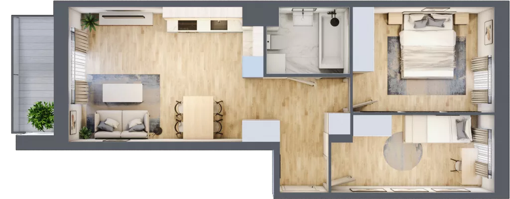 3 pokoje, mieszkanie 52,95 m², piętro 2, oferta nr II/B49, Olchowy Park 2, Warszawa, Białołęka, Kobiałka, ul. Marii Callas 18