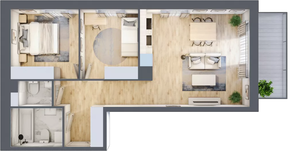 3 pokoje, mieszkanie 59,10 m², parter, oferta nr II/B50, Olchowy Park 2, Warszawa, Białołęka, Kobiałka, ul. Marii Callas 18