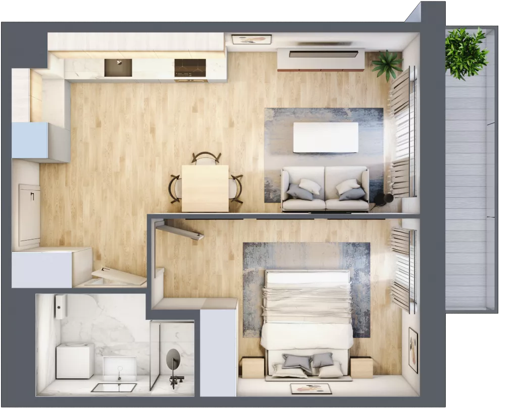 2 pokoje, mieszkanie 39,03 m², parter, oferta nr II/B53, Olchowy Park 2, Warszawa, Białołęka, Kobiałka, ul. Marii Callas 18